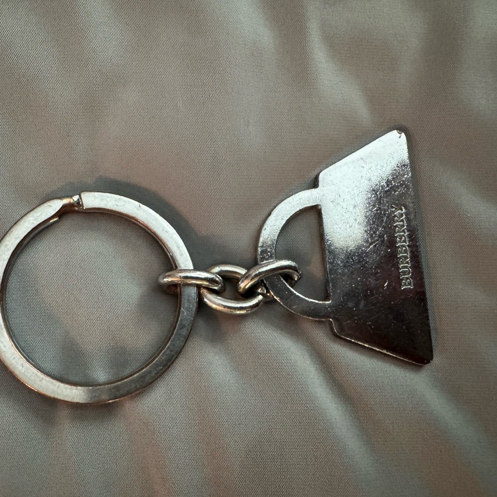 Burberry Metallic Silver Keyring